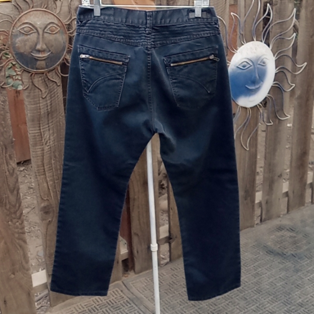 Men's faded black jeans, like no stretch size 34,30.  with zippers in the back